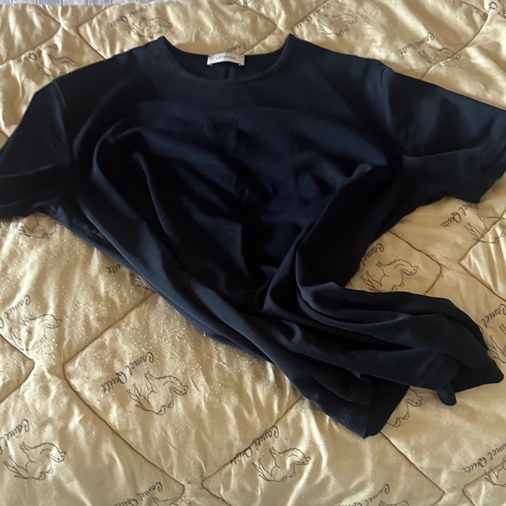 Lemaire Black Satin Short-Sleeve Sleep Tee